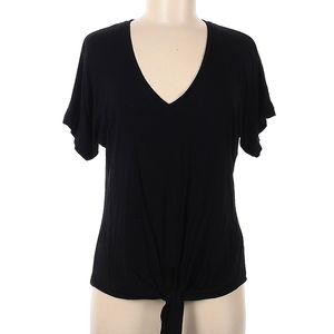Veronica M. Essentials Black V-neck Knotted T-shirt SM from $48 New